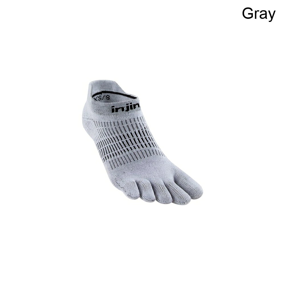 (取寄) インジンジ レディース ライトウェイト ラン ノーショー ソック - ウィメンズ Injinji women Lightweight Run No-Show Sock - Women's Gray
