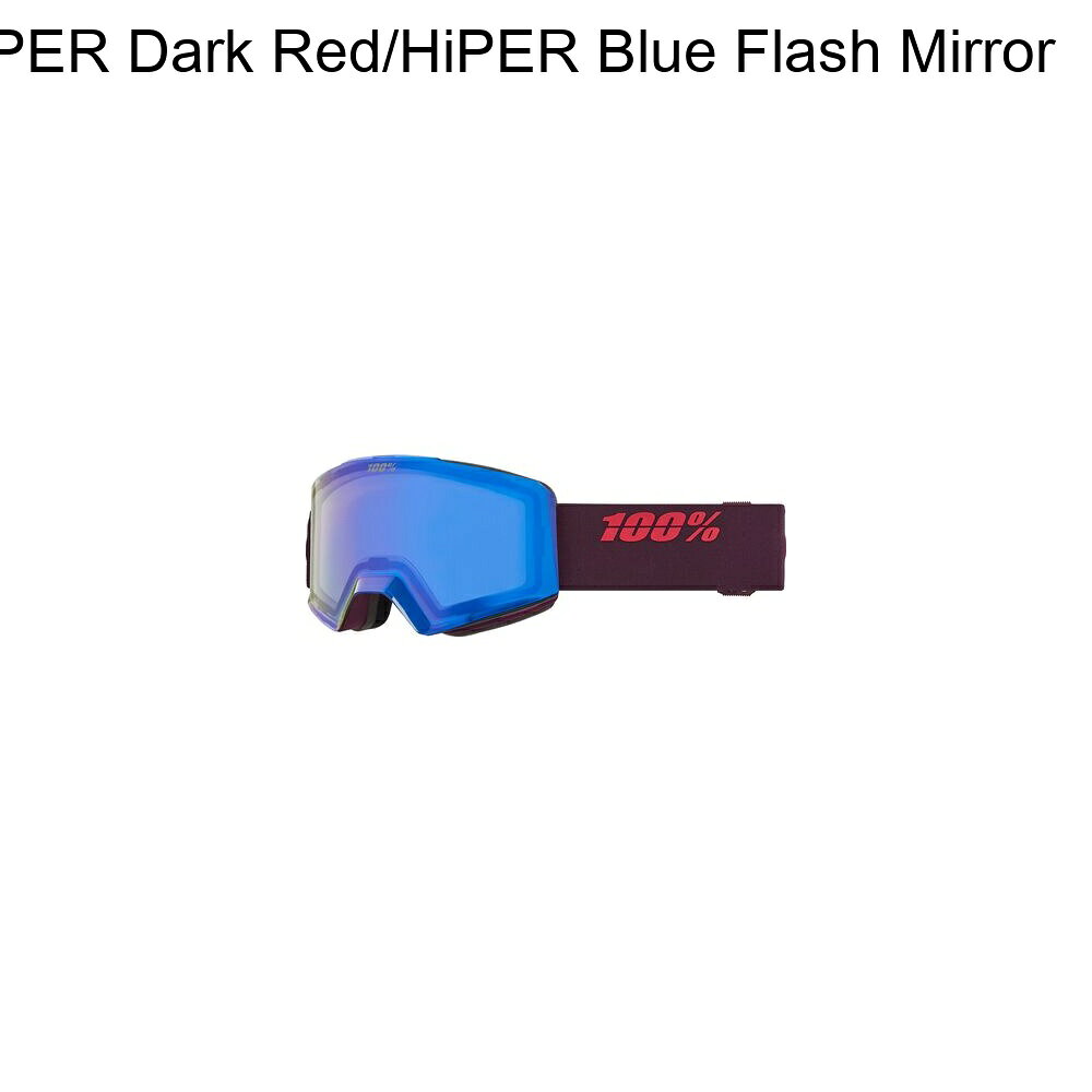 スウィートラグの(取寄) 100% ノーグ ハイパー ゴーグル 100% Norg HiPER Goggle Deep Cherry/HiPER Dark Red/HiPER Blue Flash Mirror｜アングル2