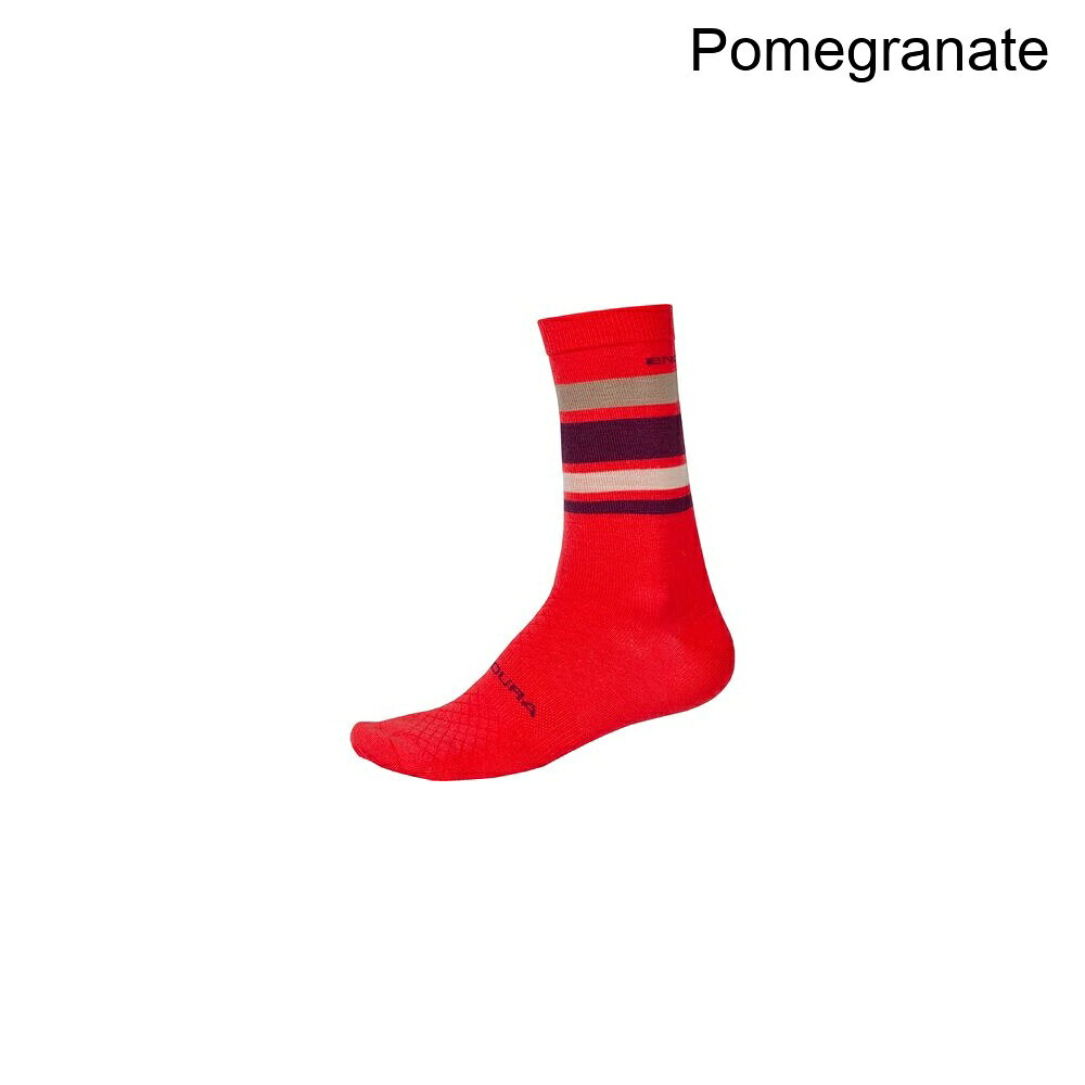 (取寄) エンデューラ バーバー メリノ ストライプ ソック Endura BaaBaa Merino Stripe Sock Pomegranate