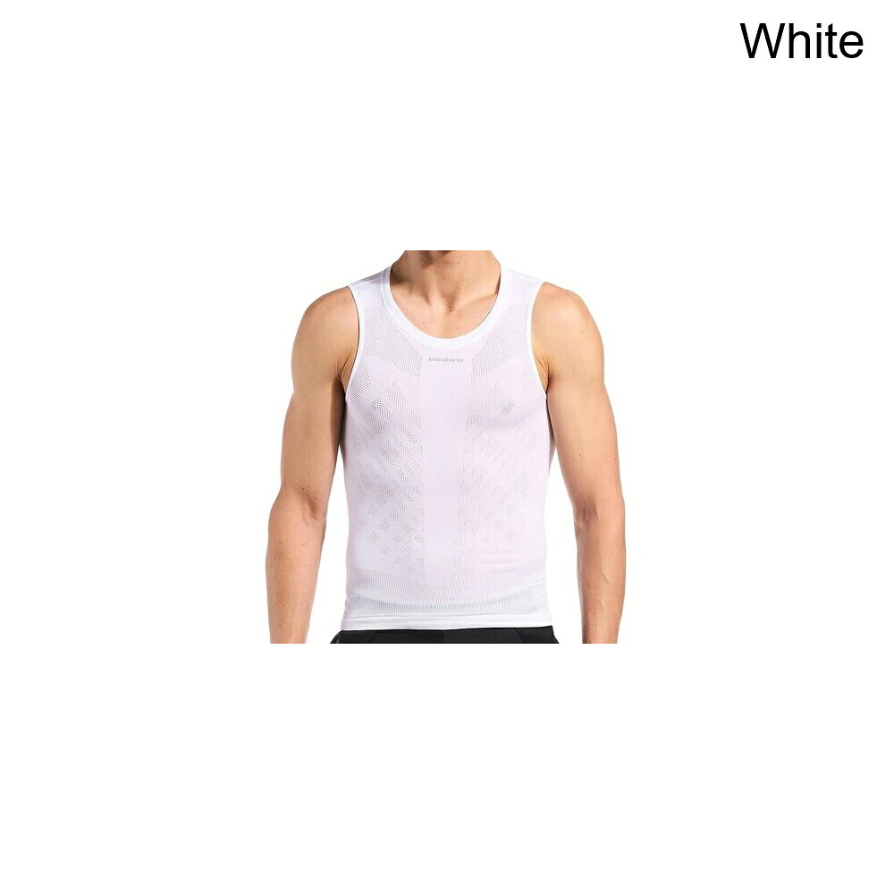 (取寄) ジョルダーナ メンズ ライト ウェイト ニット スリーブレス ベースレイヤー— - メンズ Giordana men Light Weight Knitted Sleeveless Baselayer - Men's White