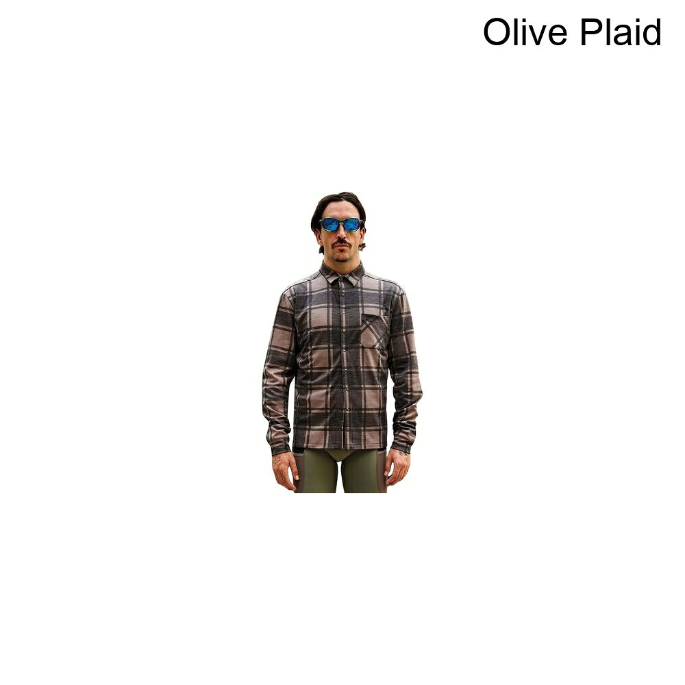 (取寄) ジョルダーナ ビヨンド グラベル ボタン ダウン ウール ロング-スローブ シャツ Giordana Beyond Gravel Button Down Wool Long-Sleeve Shirt Olive Plaid