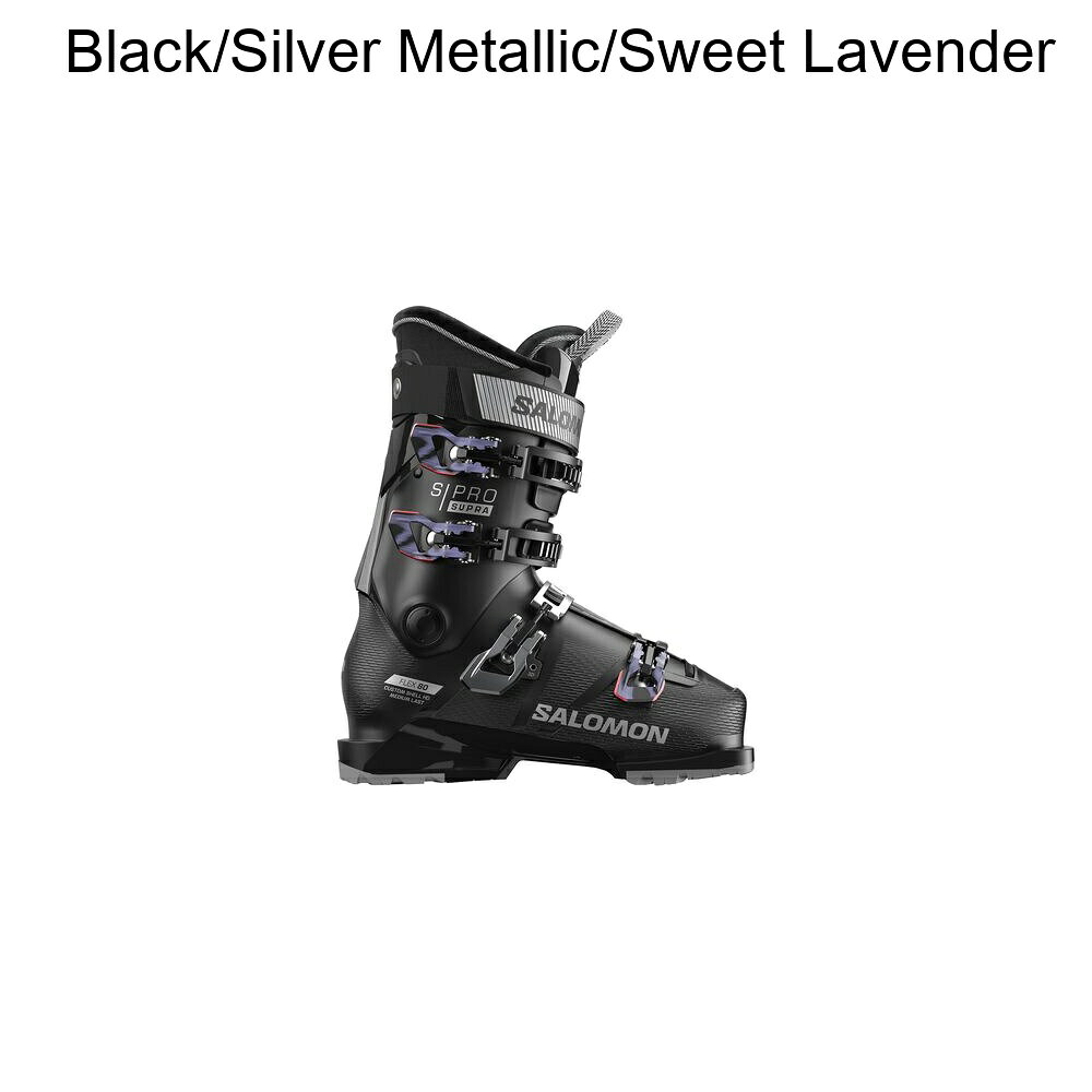 (取寄) サロモン レディース S/30 スープラ 80 GW ブーツ - - ウィメンズ Salomon women S/Pro Supra 80 GW Boot - 2026 - Women's Black/Silver Metallic/Sweet Lavender