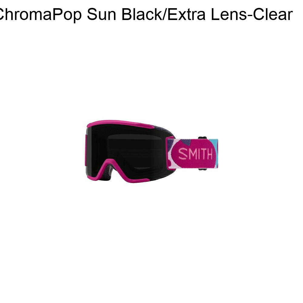 (取寄) スミス スクアッド S ゴーグルズ Smith Squad S Goggles Fuschia Oversized Shapes/ChromaPop Sun Black/Extra Lens-Clear