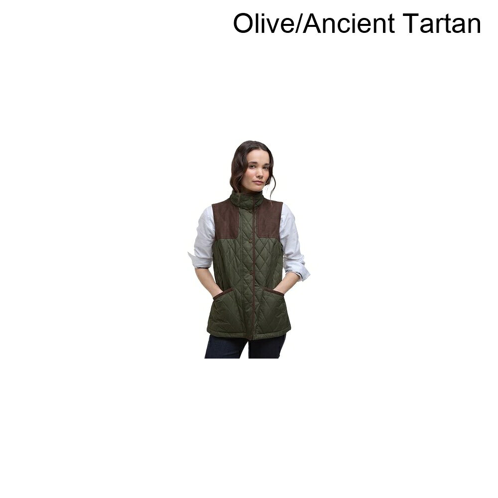 (取寄) バブアー レディース キーパー ウェア キルテッド ジレ - ウィメンズ Barbour women Keeper Wear Quilted Gilet - Women's Olive/Ancient Tartan