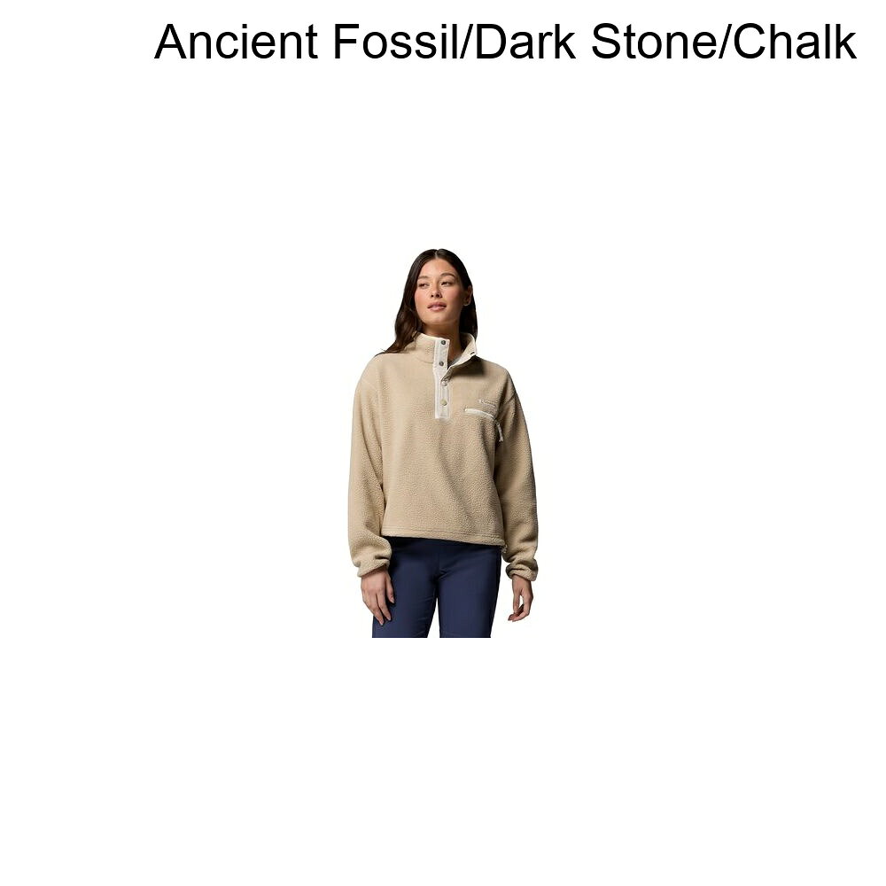 (取寄) コロンビア レディース ヘルベティア リ クロップド 1/2-スナップ フリース プルオーバー - ウィメンズ Columbia women Helvetia II Cropped 1/2-Snap Fleece Pullover - Women's Ancient Fossil/Dark Stone/Chalk