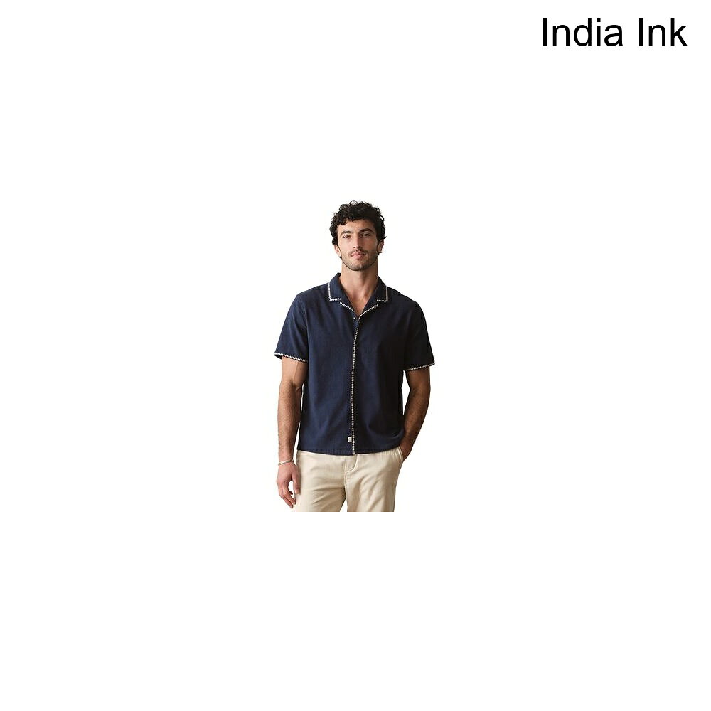 (取寄) マリンレイヤー メンズ エンブロイダー リゾート シャツ - メンズ Marine Layer men Embroidered Resort Shirt - Men's India Ink