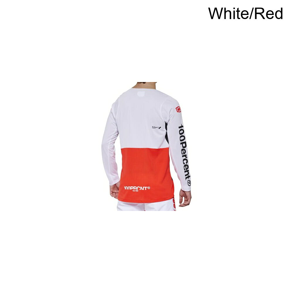スウィートラグの(取寄) 100% メンズ R-コア X DH ロング-スローブ ジャージ - メンズ 100% men R-Core X DH Long-Sleeve Jersey - Men's White/Red｜アングル2