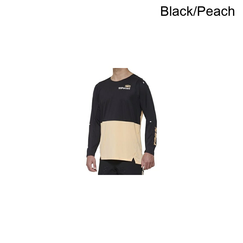 (取寄) 100% メンズ R-コア X DH ロング-スローブ ジャージ - メンズ 100% men R-Core X DH Long-Sleeve Jersey - Men's Black/Peach