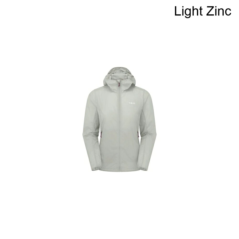 (取寄) ラブ レディース バイタル フーデット ウインドシェル - ウィメンズ Rab women Vital Hooded Windshell - Women's Light Zinc