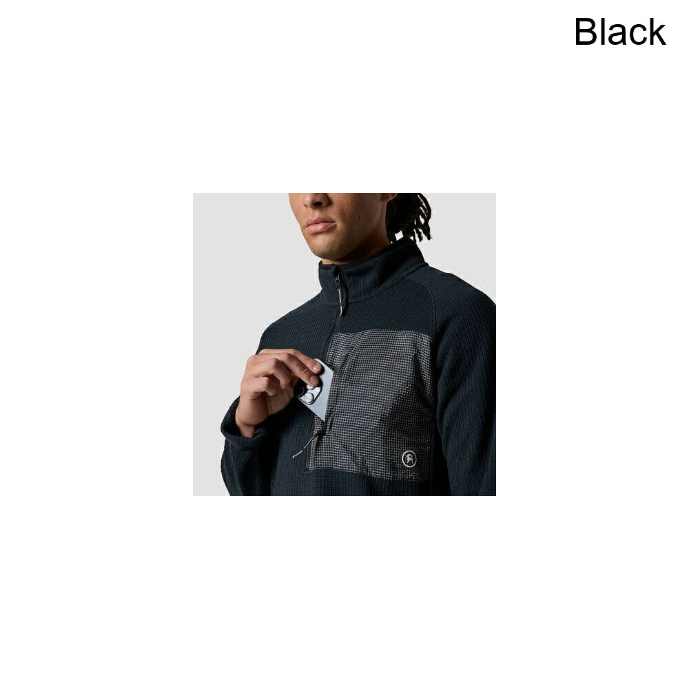 スウィートラグの(取寄) バックカントリー メンズ ワンダー セーター フリース 1/2-ジップ - メンズ Backcountry men Wander Sweater Fleece 1/2-Zip - Men's Black｜アングル3
