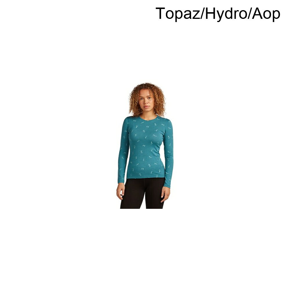(取寄) アイスブレイカー レディース メリノ 200 オアシス デイ クルー - ウィメンズ Icebreaker women Merino 200 Oasis Long-SleevevSnow Day Crewe - Women's Topaz/Hydro/Aop