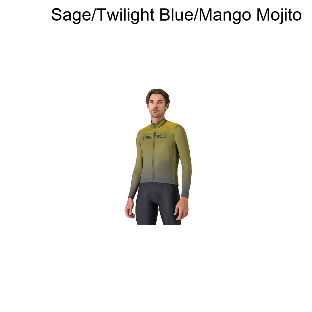 (取寄) カステリ メンズ サーマル ジャージ - メンズ Castelli men Apice Thermal Jersey - Men's Sage/Twilight Blue/Mango Mojito