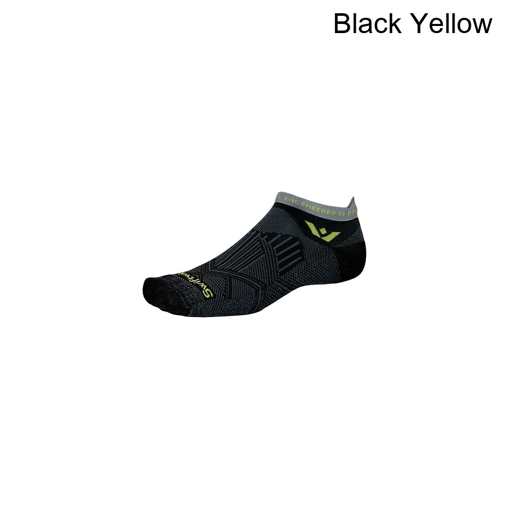(取寄) スウィフトウィック アスパイヤー ノー ショー タブ ソック Swiftwick Aspire No Show Tab Sock Black Yellow