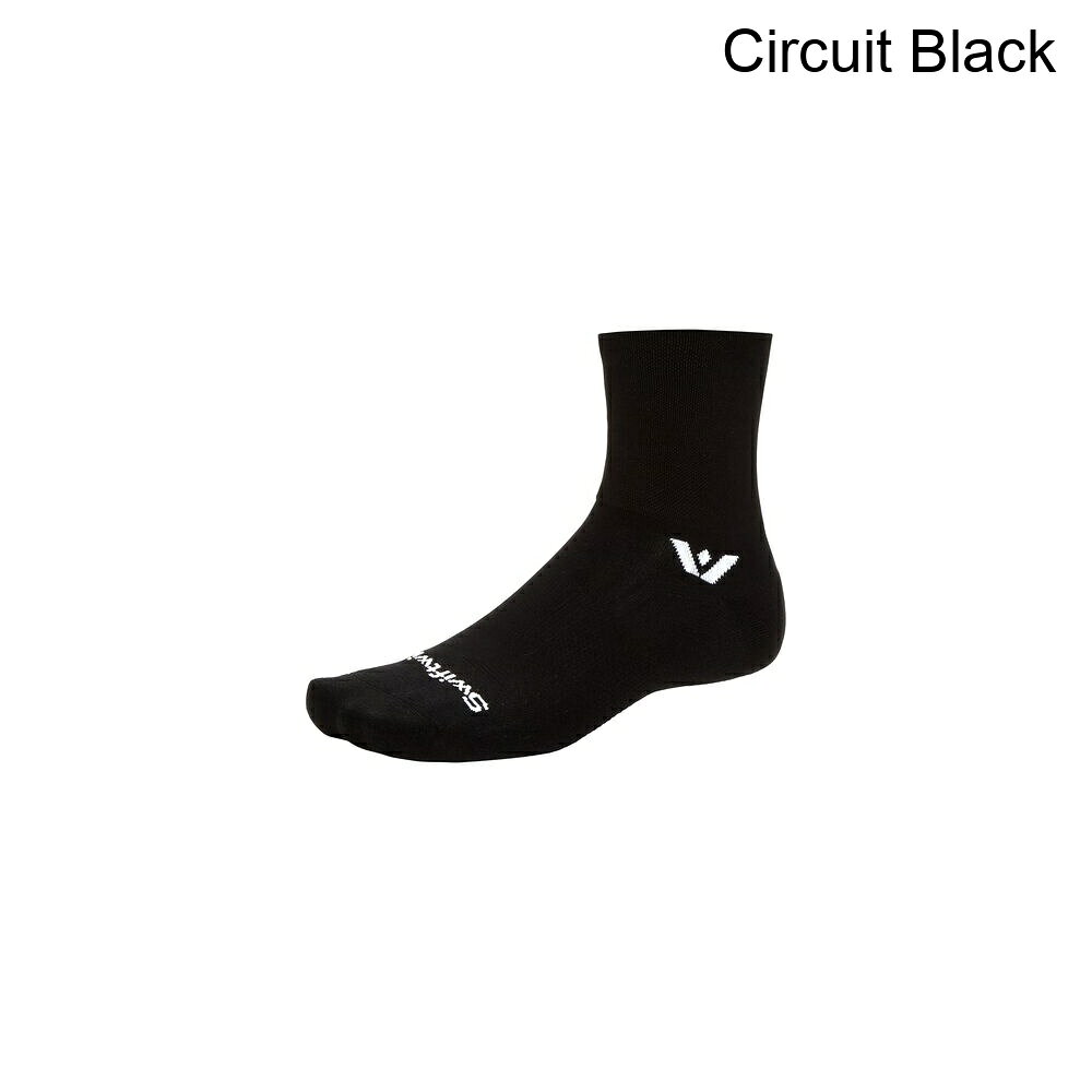 (取寄) スウィフトウィック アスパイヤー クオーター クルー ハイ ソック Swiftwick Aspire Quarter Crew High Sock Circuit Black
