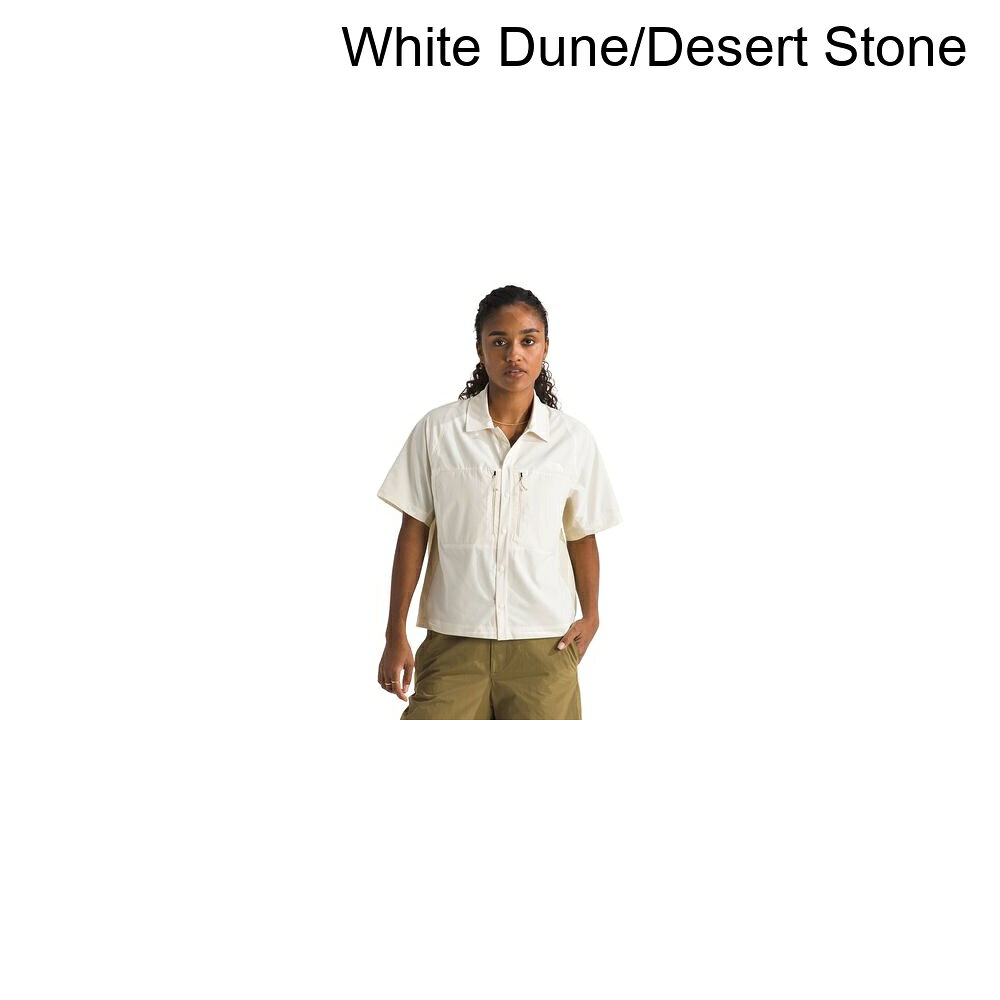 (取寄) ノースフェイス レディース トレイル ショートスリーブ シャツ - ウィメンズ The North Face women Trail LIGHTRANGE Short-Sleeve Shirt - Women's White Dune/Desert Stone