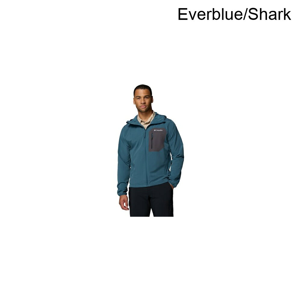 (取寄) コロンビア メンズ トール ハイツ 3 フーデット ソフトシェル ジャケット - メンズ Columbia men Tall Heights III Hooded Softshell Jacket - Men's Everblue/Shark