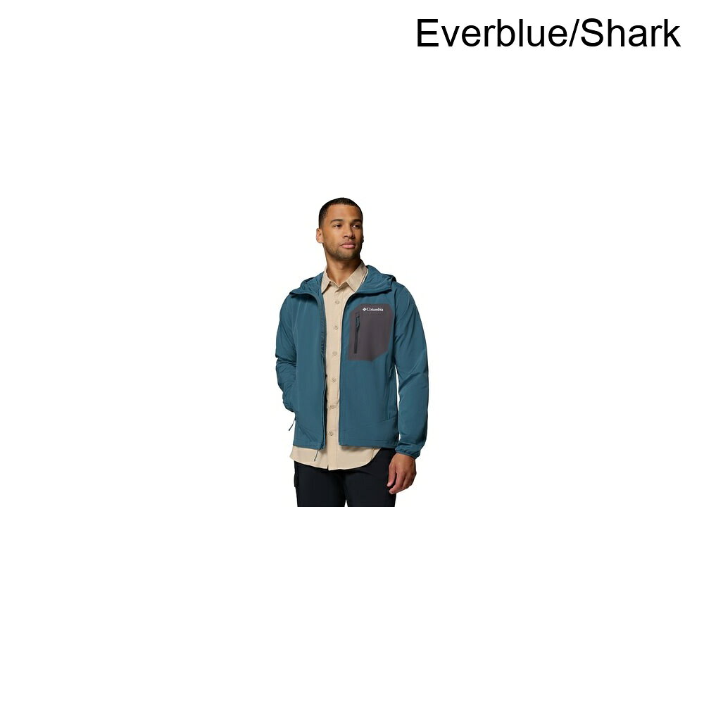 スウィートラグの(取寄) コロンビア メンズ トール ハイツ 3 フーデット ソフトシェル ジャケット - メンズ Columbia men Tall Heights III Hooded Softshell Jacket - Men's Everblue/Shark｜アングル3