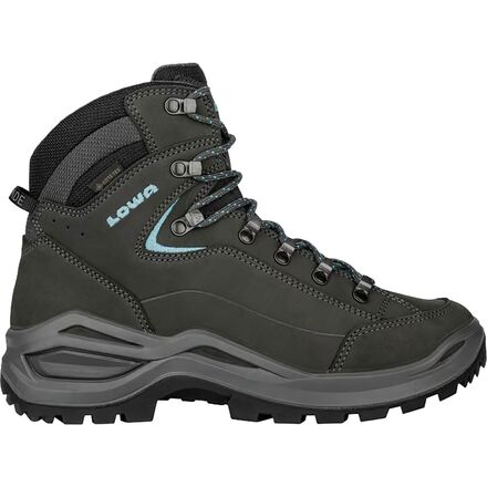 ROVER - (取寄) ローバー レディース レネゲード エボ Gtx ミッド ワイド ハイキング シューズ - ウィメンズ Lowa women Renegade Evo GTX Mid Wide Hiking Shoe - Women's Asphalt/Turquoise