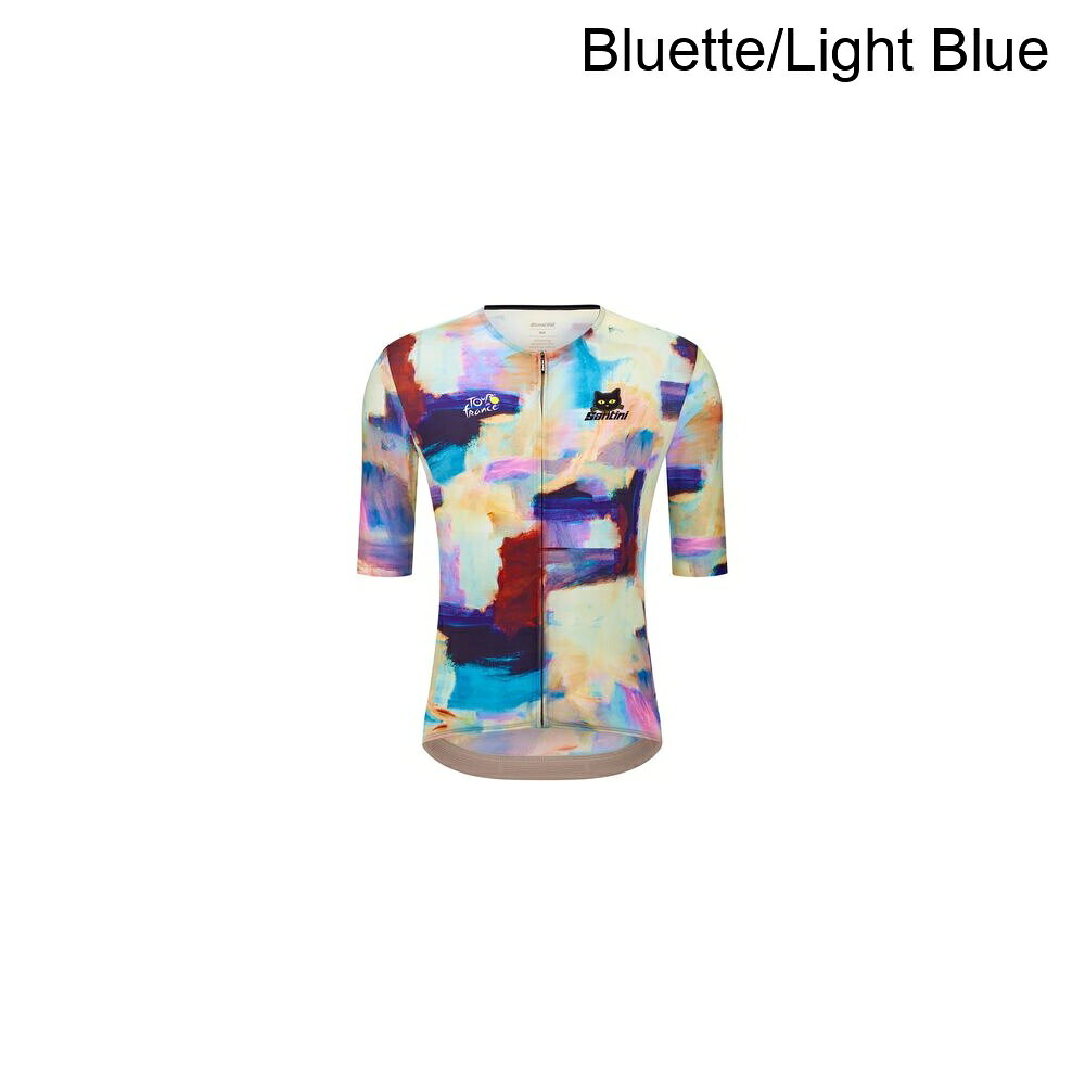 (取寄) サンティーニ メンズ TDF ショートスリーブ ジャージ - メンズ Santini men TDF Arrivee Montmartre Short-Sleeve Jersey - Men's Bluette/Light Blue