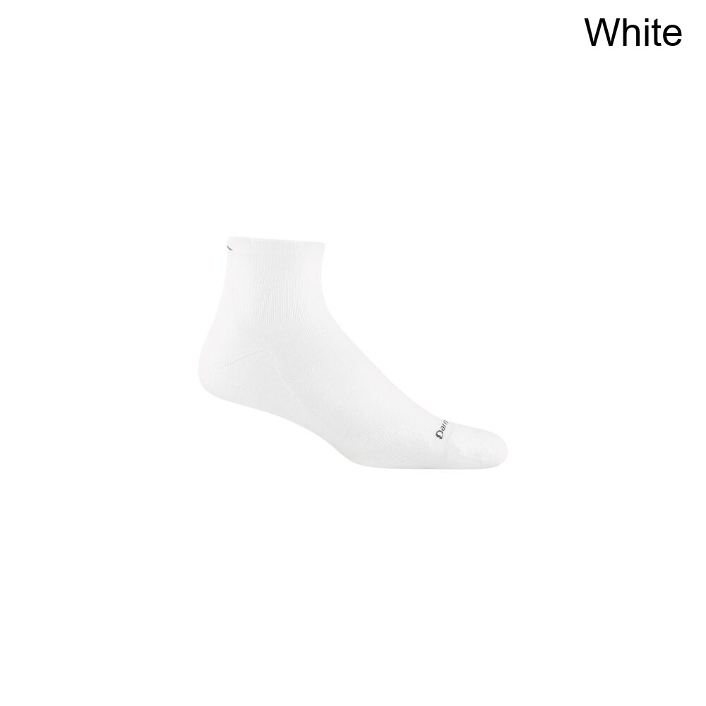 (取寄) ダーンタフ ラン クールマックス 1/4 ウルトラ-ライトウエイト クッション ソック Darn Tough Run Coolmax 1/4 Ultra-Lightweight Cushion Sock White
