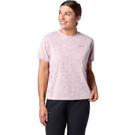 (取寄) マーモット レディース ショートスリーブ クルー トップ - ウィメンズ Marmot women AirExchange SolarShield Short-Sleeve Crew Top - Women's Dust Twirl