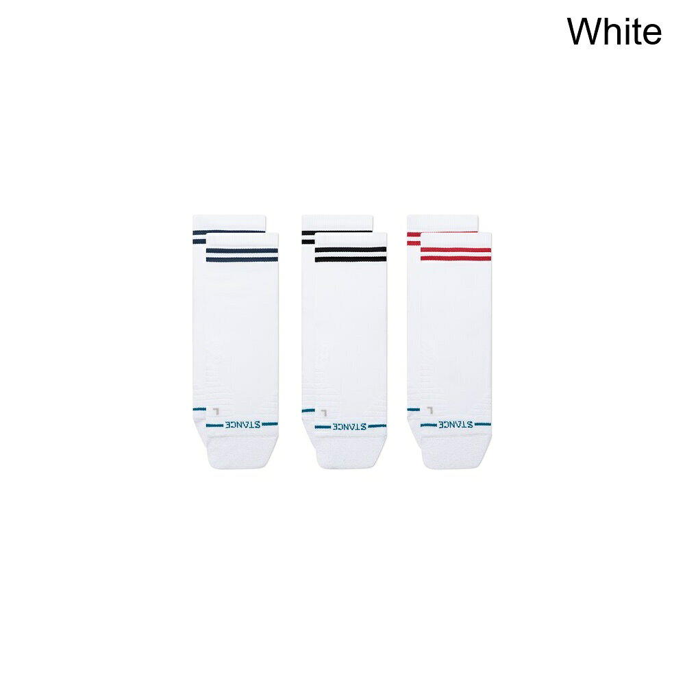 (取寄) スタンス ライン アップ ミッド クオーター ソック - 3-パック Stance Lined Up Mid Quarter Sock - 3-Pack White