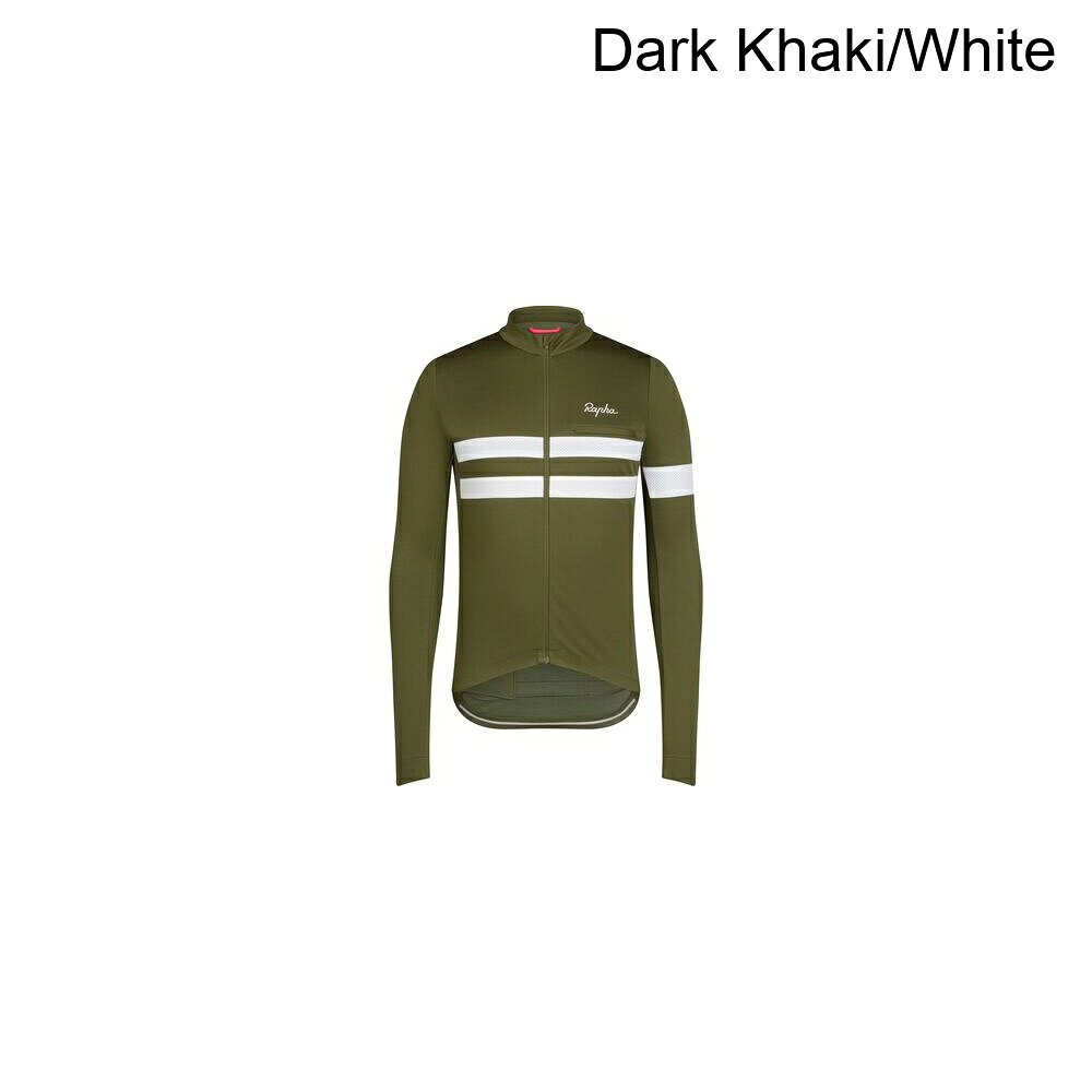(取寄) ラファ メンズ ブルベ ロング-スローブ ジャージ - メンズ Rapha men Brevet Long-Sleeve Jersey - Men's Dark Khaki/White