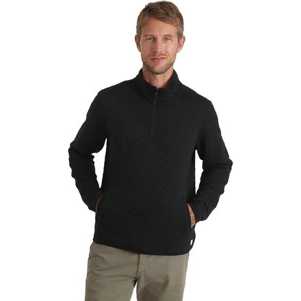 (取寄) マリンレイヤー メンズ コルベット キルテッド プルオーバー - メンズ Marine Layer men Corbet Quilted Pullover - Men's Black Heather