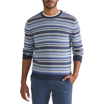 Other - (取寄) マリンレイヤー メンズ ダブル ニット ジャカード クルー セーター - メンズ Marine Layer men Double Knit Jacquard Crew Sweater - Men's Blue Stripe