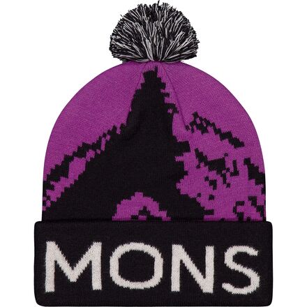 Wear - (取寄) モンスロイヤル マウント ピクセル メリノ ポン ポン ビーニー Mons Royale Mtn Pixel Merino Pom Pom Beanie Purple Bolt/Black
