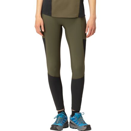 Pants - (取寄) ノローナ レディース センジャ イコライザー ストレッチ タイツ - ウィメンズ Norrona women Senja Equaliser Stretch Tights - Women's Olive Night/Caviar