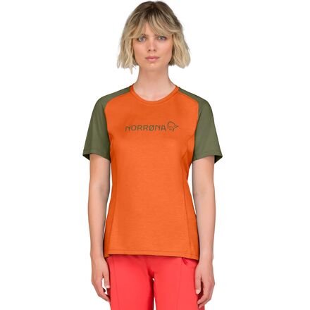(取寄) ノローナ レディース フィオーロ イコライザー ライトウェイト T-シャツ - ウィメンズ Norrona women Fjora Equaliser Lightweight T-Shirt - Women's Orange Alert