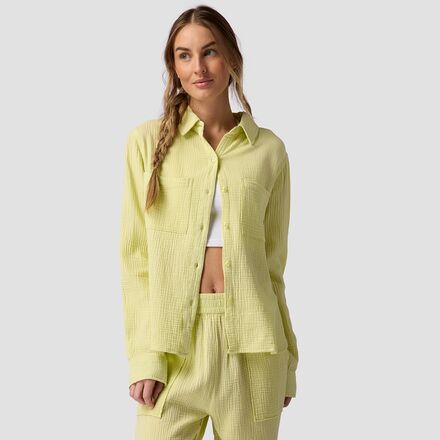 (取寄) バックカントリー レディース コットン ガーゼ ロング-スローブ ボタンダウン - ウィメンズ Backcountry women Cotton Gauze Long-Sleeve Button-Down - Women's Luminary