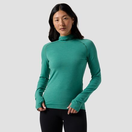 Outdoor Wear - (取寄) バックカントリー レディース RWS メリノ ベースレイヤー— バラクラバ トップ - ウィメンズ Backcountry women Cedars RWS Merino Lt-Wt Baselayer Balaclava Top - Women's Gearhead Green