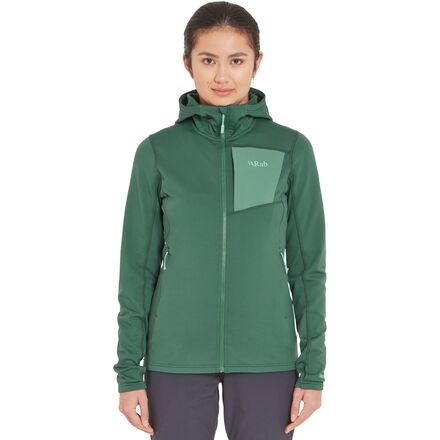 Jacket - (取寄) ラブ レディース スーパーフラックス フル-ジップ フーデット ジャケット - ウィメンズ Rab women Superflux Full-Zip Hooded Jacket - Women's Green Slate