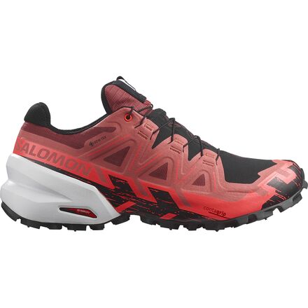 (取寄) サロモン スパイククロス 6 Gtx トレイル ランニング シューズ Salomon Spikecross 6 GTX Trail Running Shoe Cow Hide/Black/Fiery Coral