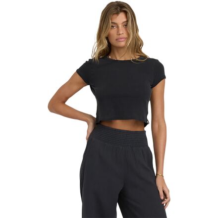 乐天商城 - (取寄) ビラボン レディース デイリー T-シャツ ショートスリーブ ニット トップ - ウィメンズ Billabong women Daily T-Shirt Short-Sleeve Knit Top - Women's Black Sands