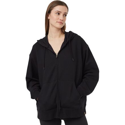 (取寄) テンツリー レディース ツリーフリース オーバーサイズ ジップ ブーディ - ウィメンズ Tentree women TreeFleece Oversized Zip Hoodie - Women's Meteorite Black