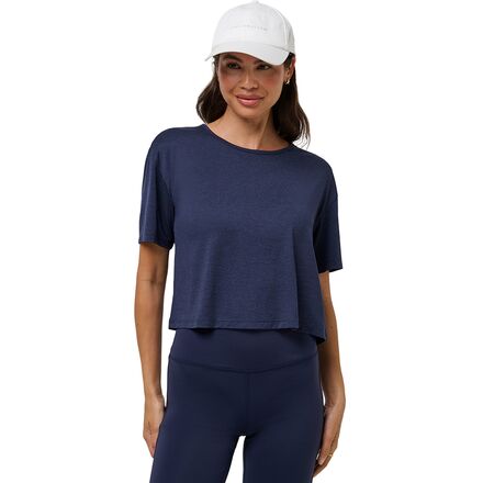 乐天商城 - (取寄) トラヴィスマシュー レディース セレスティア ショートスリーブ シャツ - ウィメンズ TravisMathew women Celestia Short-Sleeve Shirt - Women's Heather Navy Blazer