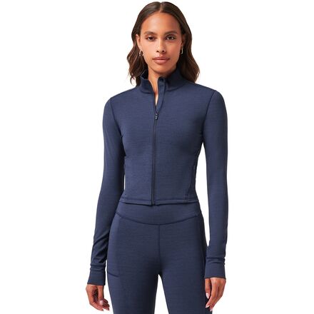 (取寄) トラヴィスマシュー レディース ムーブニット フル-ジップ ジャケット - ウィメンズ TravisMathew women Moveknit Full-Zip Jacket - Women's Heather Navy Blazer