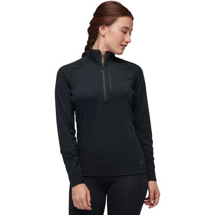 (取寄) ブラックダイヤモンド レディース コウフィシェント Lt 1/4-ジップ プルオーバー - ウィメンズ Black Diamond women Coefficient LT 1/4-Zip Pullover - Women's Black
