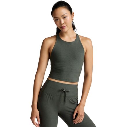 (取寄) ビヨンドヨガ レディース スペースダイ リフォーカス クロップド タンク トップ - ウィメンズ Beyond Yoga women Spacedye Refocus Cropped Tank Top - Women's Dusty Forest Heather
