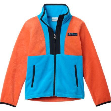 Coat - (取寄) コロンビア キッズ バック ボウル リ フル-ジップ フリース ジャケット - キッズ Columbia kids Back Bowl II Full-Zip Fleece Jacket - Kids' Zing/Compass Blue/Black
