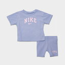 (取寄) ナイキ ガールズ インファント T-シャツ アンド バイク ショーツ セット Girls' Infant Nike T-Shirt and Bike Shorts Set light blue 16K755_U8K