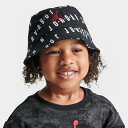 (取寄) ジョーダン リトルキッズ オール-オーバー プリント バケット ハット Little Kids' Jordan All-over Print Bucket Hat black/white/red 8A0735_F66