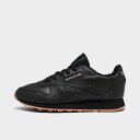 (取寄) リーボック ビッグキッズ クラシック レザー カジュアル シューズ Big Kids' Reebok Classic Leather Casual Shoes core black/core black/reebok rubber gum 2 GZ6093_001