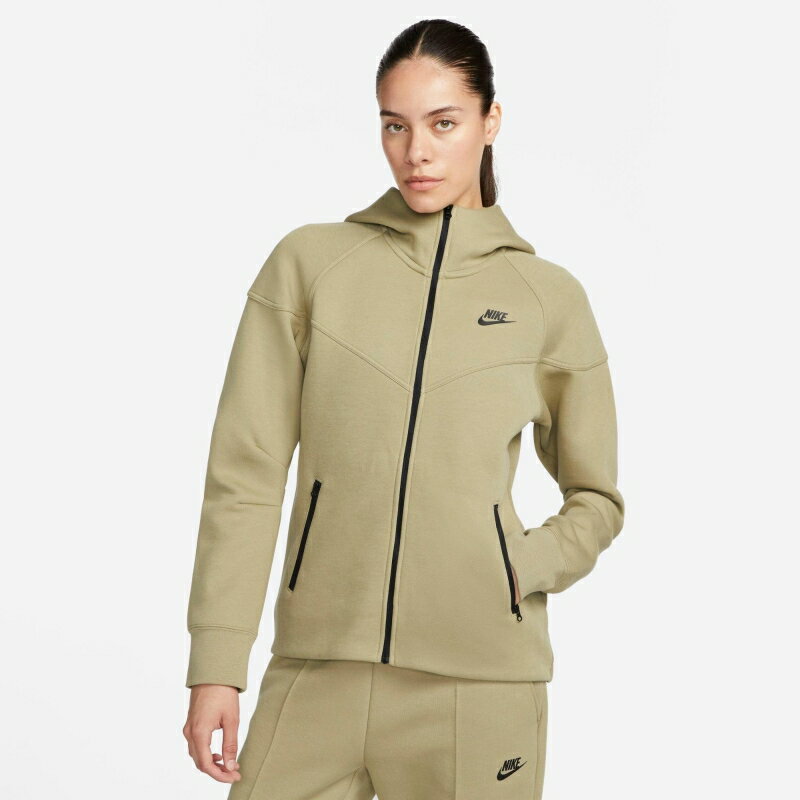 (取寄) ナイキ レディース スポーツウェア テック フリース ウインドランナー フル-ジップ ブーディ Women's Nike Sportswear Tech Fleece Windrunner Full-Zip Hoodie neutral olive/black FB8338_276