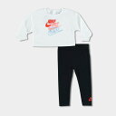 (取寄) ナイキ ガールズ ベビー グロウ タイム 長袖 シャツ アンド レギングス セット Girls' Infant Nike Glow Time Long-Sleeve Shirt and Leggings Set white/black/light crimson/pink glaze 16K155_023