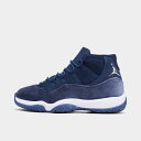 (取寄) ジョーダン レディース エアー レトロ 11 バスケットボール シューズ Women's Air Jordan Retro 11 Basketball Shoes midnight navy/white/metallic silver AR0715_441