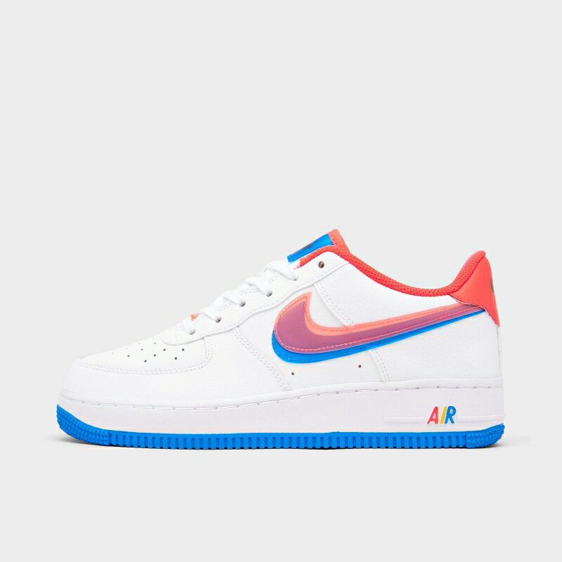 () iCL rbOLbY GA[ tH[X 1 LV8 _u XEHbV JWA V[Y Big Kids' Nike Air Force 1 LV8 Double Swoosh Casual Shoes white/photo blue/university gold/bright crimson DX1787_100